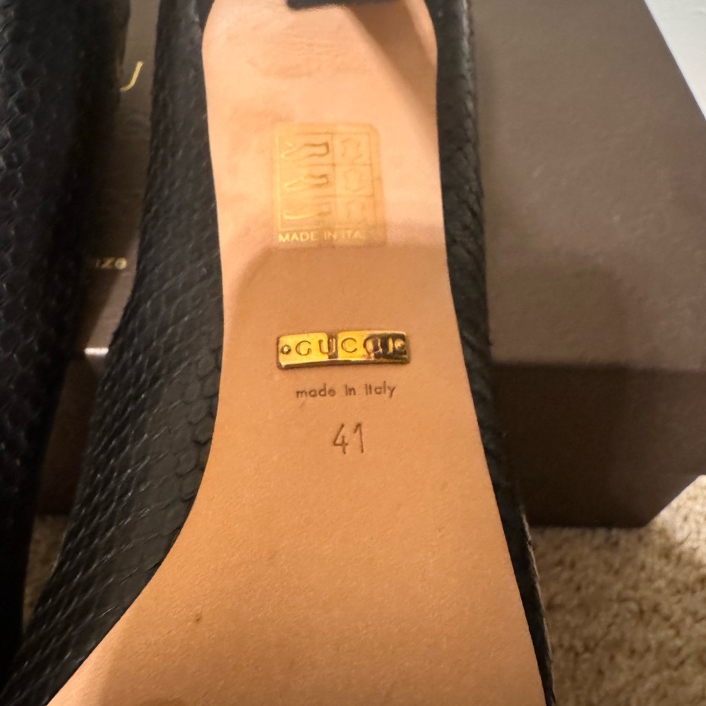 Black Gucci Python Pumps - image 6